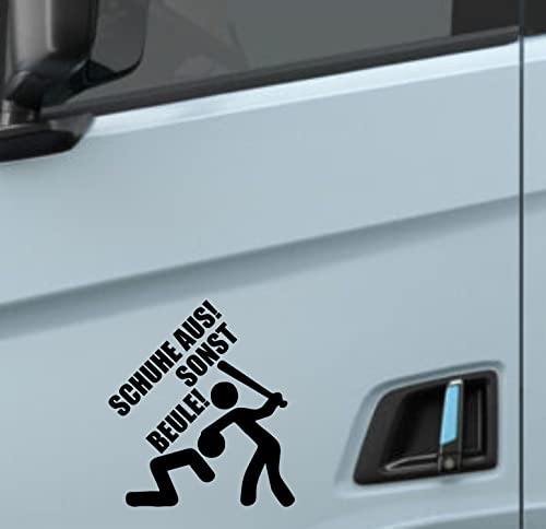 myrockshirt Schuhe aus! Sonst Beule LKW Führerhaus Truck 15 cm Aufkleber Autoaufkleber Sticker Decal Tuning