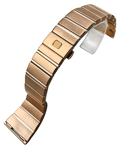 KANUZ 15 17 18 23 25 mm 316L Edelstahl Armband passend für Omega Double Eagle Constellation Uhrenarmband (Farbe: Roségold, Größe: 17 x 17 mm)
