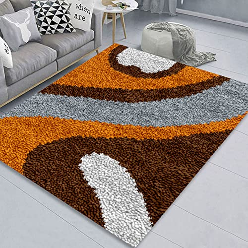 ZIVER knüpfteppich Knüpf-Sets Zum Selber Knüpfen für Kinder/Erwachsene DIY knüpfset Häkelteppich Handwerk mit gedrucktem Leinwandmuster unfertiger