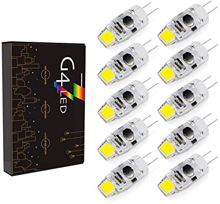 BVCL G4 LED Lampe dimmbar 2W 180LM [10er Pack] - Flackerfrei, 12-24V DC, ersetzt 20W Halogen, Kaltweiß 6000K