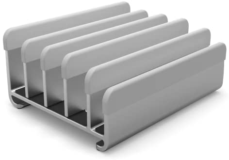 Elestoria Adjustable Laptop Stand - Fits 5 Devices, Modern Design, Tool Free Adjustment, Protective & Stable | Grey