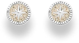 DUR Schmuck: Ohrring, Ohrstecker Kompassrose 2.0 10 mm, mit Strandsand, O5446