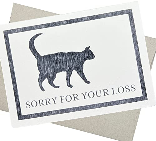Trauerkarte mit Umschlag (12,7 x 17,8 cm und Nachricht innen), Trauer- und Beileidskarte zum Verlust von Katzen Auch für Katzenärzte oder Katzenpfleger