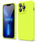 oakxco for iPhone 13 Pro Phone Case Liquid Silicone, Fluorescent Bright Solid Color, Cute Thin Slim Soft Rubber TPU Plain Smooth Gel Matte Protective Cover for Women Girl Aesthetic, Neon Green Lime