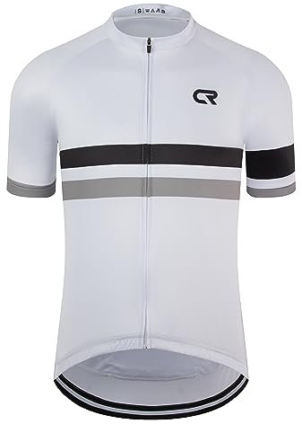 Coconut Ropamo CR Herren-Radtrikot, kurzärmelig, Rennrad-Shirt mit 3 + 1 Reißverschlusstaschen, atmungsaktiv, schnell trocknend, Weiss/opulenter Garten, XL