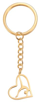 VASSAGO Gymnastik-Schlüsselanhänger, Edelstahl, Sport-Ballerina-Anhänger, Turner, Trainer, Schmuck, Geschenke für Mädchen