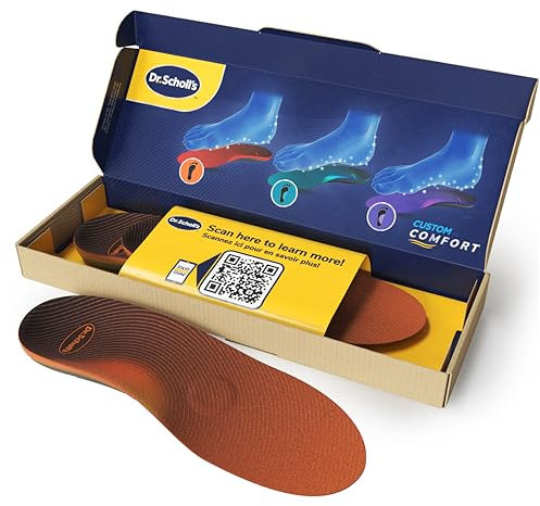Dr. Scholl's Custom FiT Comfort – Solette plantari per fascite plantare, inserti per scarpe con supporto per arco plantare, per uomini e donne, adatto per oltre 500 libbre, rimane in piedi tutto il