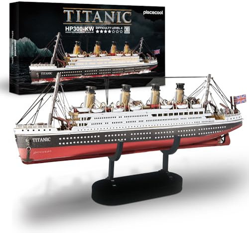 Piececool 3D Puzzle Metal RMS Titanic, Ship Transportation Craft Model Kits for Adults to Build, 3D Puzzles Adult Teens for 304 Stainless Steel, Ideal as Gifts, Home Decoration, 226 Pieces