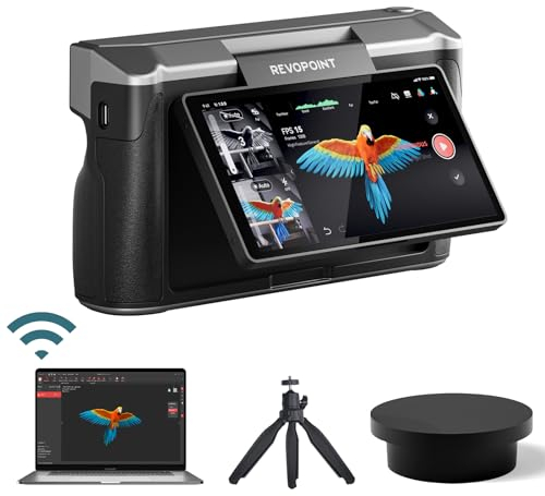 Revopoint MIRACO 3D scanner for 3D printing Handheld 3D printer scanner Wireless 5000mAh fast-charging battery, up to 0.02 mm precision, full-colour RGB camera for small to large objects, 16GB RAM