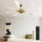 Depuley Modern Ceiling Fan with Remote Control, 5-Speed Noiseless Reversible Powerful DC Motor, Adjustable Ceiling Fan Without Light for Bedroom Dining Living Room,Timing, 8 Blades,72Inch,White Gold