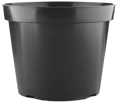 5 x 4L Easy Release Black Plastic Plant Pots, Large And Small Plant Pots Outdoor or Indoor Flower pot for Healthy Root Growth Lightweight & Weather Resistant for Flowers, Plants And Herbs