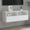 Tidyard Meuble TV Mural Blanc 80x30x30 cm Bois d'ingénierie, Meuble TV Suspendu avec Compartiments Banc TV pour Salon, Chambre Meubles