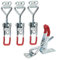 4 Pcs Toggle Clamp Small Toggle Latch Adjustable Door Clamp Tensioner Galvanised Iron Slide Latch Snap Lock Side Wall Lock for Boxes Lever Lock Door Cabinets