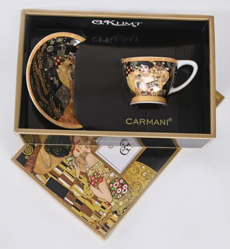 Tasse + Untertasse G.Klimt Espressotasse Porzellan Geschirr Geschenk han532-0350 Palazzo Exklusiv