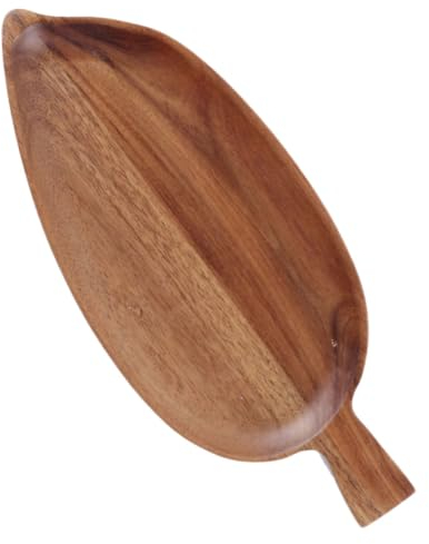 CIYODO 1pc Acacia Wood Pallet Breakfast Dish Wooden Tray Dessert Serving Tray Leaf Shaped Plate Bread Storage Tray Wooden Plate Wooden Tableware Food Dish Food Storage Tray Bread Tray