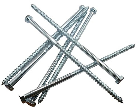 LLB 200 mm M8 per viti a testa esagonale per legno, larghezza 13 mm, zincate, vite per calcestruzzo, testa esagonale, testa esagonale, lunghezza 8 mm x 200 mm, confezione da 15 pezzi