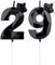 Geburtstagskerzen Zahlen 29 mit Krone，3D Kerzen Geburtstag für Kuchen geburtstagsdeko, Geburtstag Kerzen Zahlen, Geburtstagskerzen Kinder für Partys, Hochzeiten, Firmenfeiern, Jubiläen (Schwarz, #29)