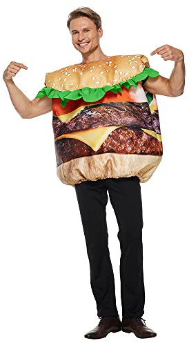 EraSpooky Disfraz de hamburguesa de papas fritas para adultos, disfraz de Halloween para parejas, traje de comida