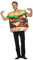EraSpooky Hamburger Kostüm für Erwachsene Unisex lustiger Lebensmittel Halloween Party Anzug