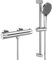 Duschsystem mit Thermostat Duscharmatur, Sicherheitssperre bei 38 °C, Wand Duscharmatur Komplettset Duschsystem mit Thermostat, Edelstahl Duschkopf, Duschstange Brause, Duschset, Chrom