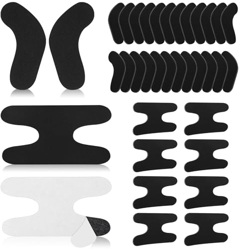 32 Pcs Ski & Snowboard Boots Fitting Pads, 24 Pcs Self Adhesive J Bars, 8 Pcs Ankle Wrap Pads Boot Inserts Foam Padding to Reduce Heel Lift Ankle Blisters