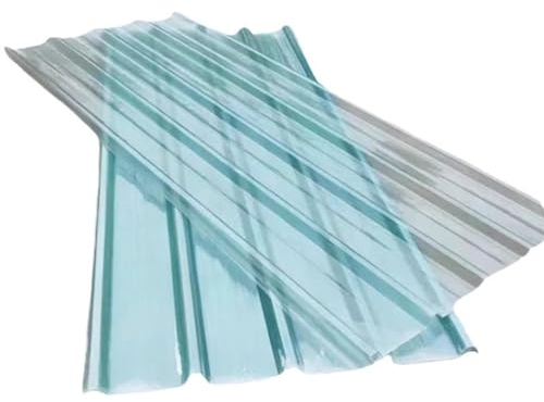 Wellplatten transluzent, dachplatten kunststoff wetterfest, wellblechdach für Sonnenscheinplatte/Carport/Gewächshaus, Dicke 1.2 mm, 85% Lichtdurchlässigkeit, FRP Platte(0.9x1.3m)