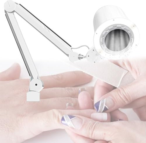 Quixnova Professional Nail Cleaner Nail Dust Collector Fan, 10 Levels Adjustable Speed Table Vacuum Cleaner for Salon or Home Manicure - Reusable Filter