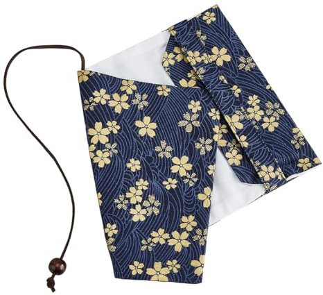 SUPERFINDINGS Buchschutzhüllen Buchumschlaghülle A6 Taschenbuch Schutzhülle Mit Marine Kirschblüten Buchschutz Tragbar Waschbar Buchumschlag Aus Stoff Roman Buchhülle Florales Buchschutz 11.7x14.7cm