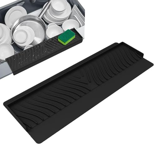 Protector para fregadero de cocina, protector de borde para fregadero | Protector contra salpicaduras de silicona para fregadero de cocina | Protectores de fregadero de cocina, accesorios de fregadero