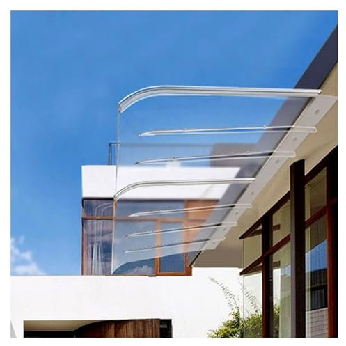 Transparent Polycarbonate Front Door Canopy Awning for Rain Shelter and UV Protection Extendable Garden Porch Eaves Cover (40x50cm/16x20)