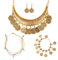 4 Stück Wahrsagerin Kostüm, Bohème-Schmuck Wahrsagerin Schmuck Set Zigeuner Kostüm goldene Kopfketten Boho-Stil Quastenketten Quastenketten Abschlussbälle für Frauen Mädchen Mottoparty Karneval