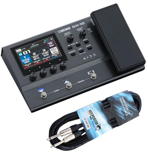 Boss GX-10 Effektgerät Multi-Effektprozessor für Gitarre und Bass mit keepdrum Klinkenkabel