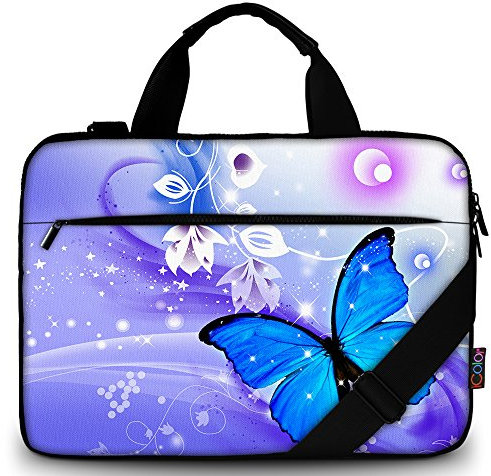 icolor Housse de protection pour ordinateur portable 13 15 avec bandoulière, sacoche pour ordinateur portable 15,6 , en toile, support pour tablette, bloc-notes, sac à main, porte-documents, Motif