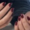 SXVME Dark Red False Nails Short Oval, Simple Acrylic Press on Nails Short, Burgundy Fake Nails Short, Natural Solid Glossy Gel Full Cover Acrylic Nails For Women Daily Wear
