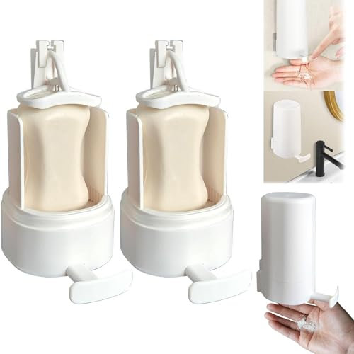 MIGEDY 2025 verbesserte Version Seifenspender, Seifenmühle for Seifenstücke, Seifenflocken-Rasierspender, wasserdichte wandmontierte Bar(2PCS)
