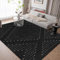 LONGSAO Kurzflor Wohnzimmer Teppich 70 x 140 cm Schlafzimmer Teppich Rutschfester Teppich Sofakissen Moderne Schlichte Linien schwarz