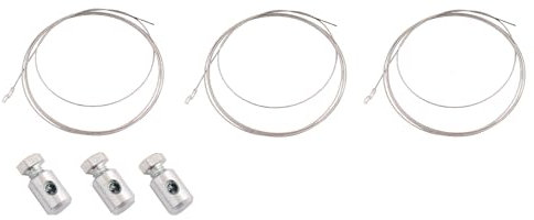 3x SECURA Universal Bowdenzug inklusive Kabelverbindungen im Set | für Rasenmäher mit S- Haken- Aufnahme | 250cm