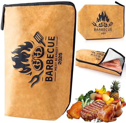 2ooya BBQ Blanket for Resting Meat - Smoker Food Resting Blanket Insulated Bag with Wide Mouth, Reusable Portable Barbecue Bag with Handle for Picnic Camping Grilling Meat Brisket Bacon Beef Turkeys