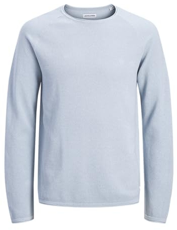 JACK & JONES Herren Strickpullover Rundhals Basic Langarm Sweater Baumwolle Shirt JJEHILL