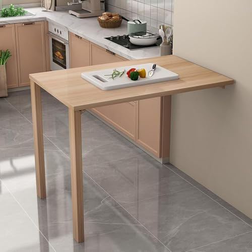 Kompakter Wandschreibtisch für kleine Räume, faltbarer Esstisch, Wandtisch aus Holz für Küche, platzsparender Wandschreibtisch (Größe: 74,9 x 40,9 cm, Farbe: Holz)