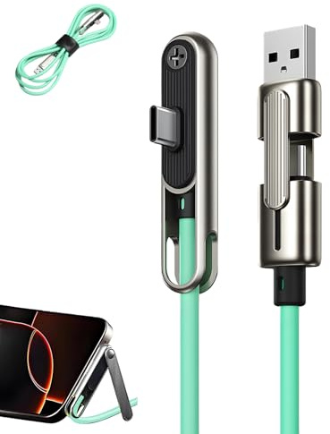 CBDYWVR Câble Chargeur 2en1 avec Support Invisible, 240W USB-A/USB-C Rapide