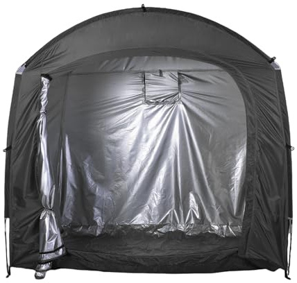 Luocute Bike Storage Tent, Vertical Design Portable Outdoor Storage Shelter with 210D Silver Coated Oxford Fabric for Motorcycles Garden Tools Lawn Mowers (Black)