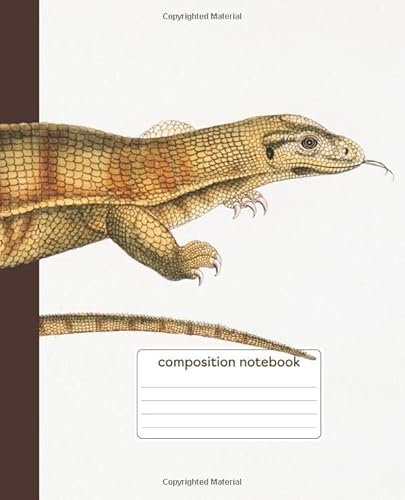 Composition Book: Yellow Monitor Lizard Cover | Pet Reptile Notebook | Science Class Notebook | Wildlife Vintage Illustration Varanus Flavescens | Iguana Gecko Herpetology
