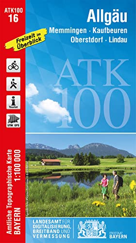 ATK100-16 Allgäu (Amtliche Topographische Karte 1:100000): Memmingen, Kaufbeuren, Oberstdorf, Lindau, Bad Waldsee, Leutkirch, Bad Wörishofen, Kempten, ... Topographische Karte 1:100000 Bayern)