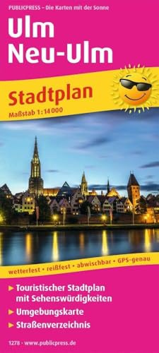 Publicpress Stadtplan Ulm / Neu-Ulm 1:14.000: Touristischer Stadtplan mit Sehenswürdigkeiten und Straßenverzeichnis. 1:14000 (Stadtplan: SP)
