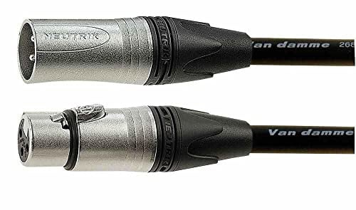 Van Damme XLR Audio Video Cable Assembly 5m Black Male XLR3 to Female XLR3