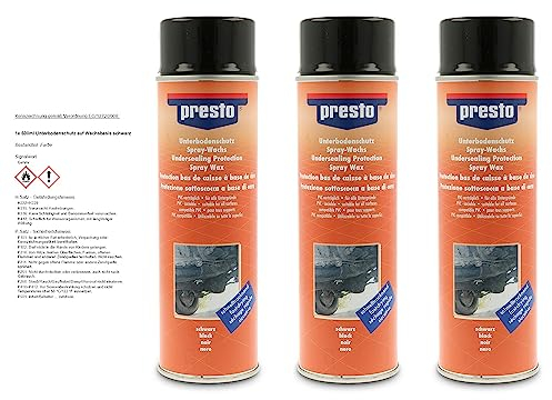3x 500ml Presto Unterbodenschutz Wachs UBS schwarz überlackierbar