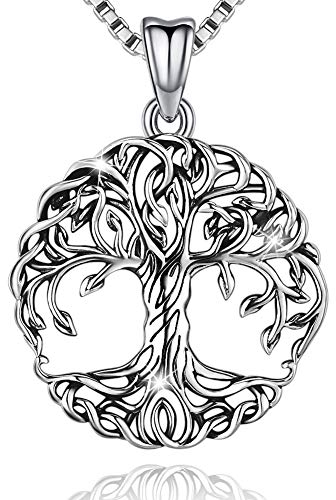 Friggem Baum des Lebens Sterling Silber Halskette & Anhänger für Frauen & Männer