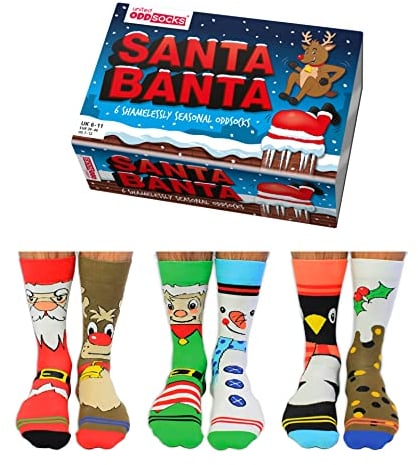 Santa Banter Weihnachten Oddsocks Socken in 39-46 im 6er Set - Strumpf