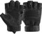 NuCamper Halbfinger Taktischer Handschuh Hard Knuckle Military für Männer, Fingerlose Airsoft Handschuhe Touchscreen für Motorrad Kampftraining Armee Schießen Jagd Outdoor Sport (Large, Schwarz)
